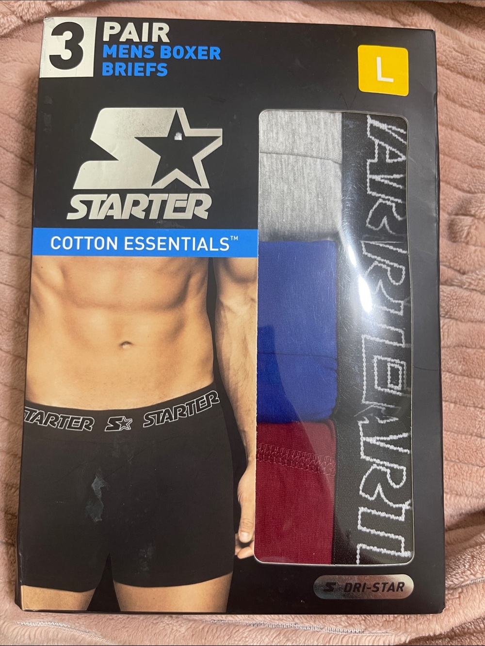 STARTER 3-Pack Boxer Briefs in Black, Blue, Maroon